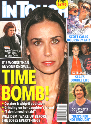 Illustration for article titled This Week In Tabloids: Details of Demi's Demented, Druggy Downfall